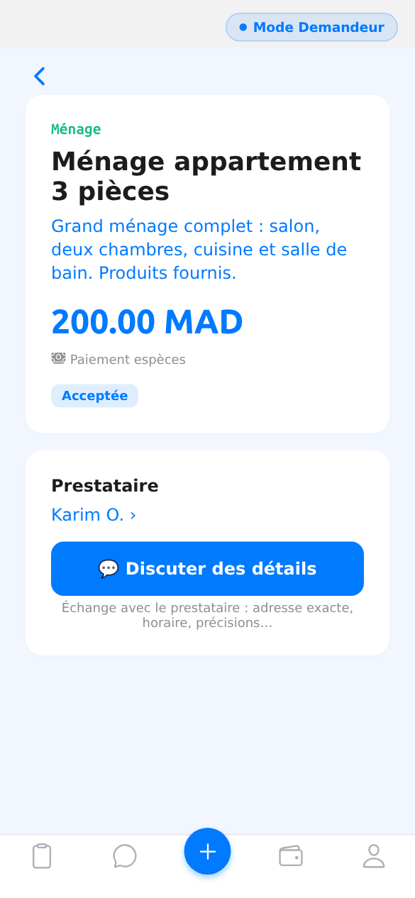 Task accepted by a verified provider